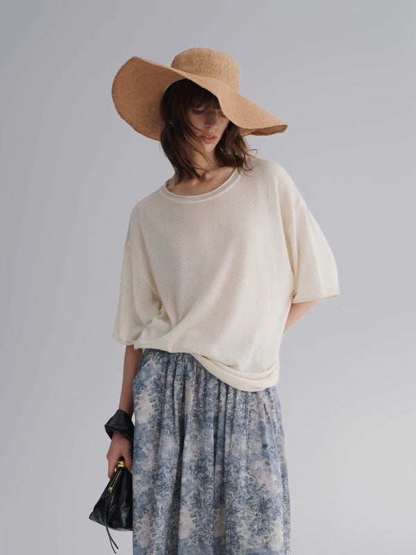 T-shirt à bordure ondulée